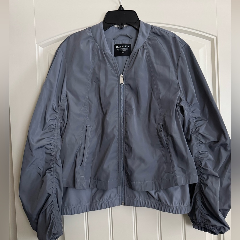 Athleta Wayferer Bomber Jacket - coastline blue - medium petite, unworn